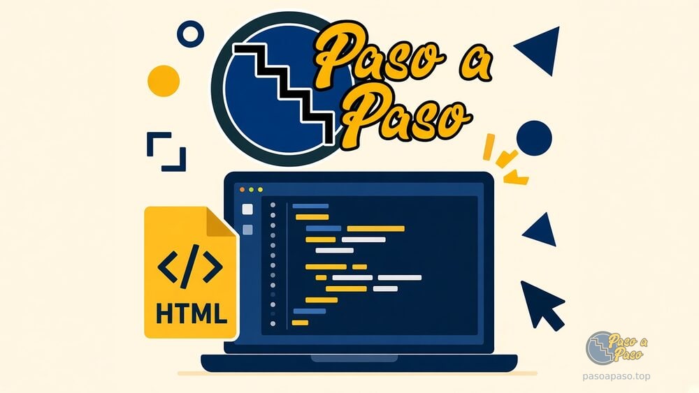 Computadora portátil con un editor de código abierto mostrando un archivo HTML