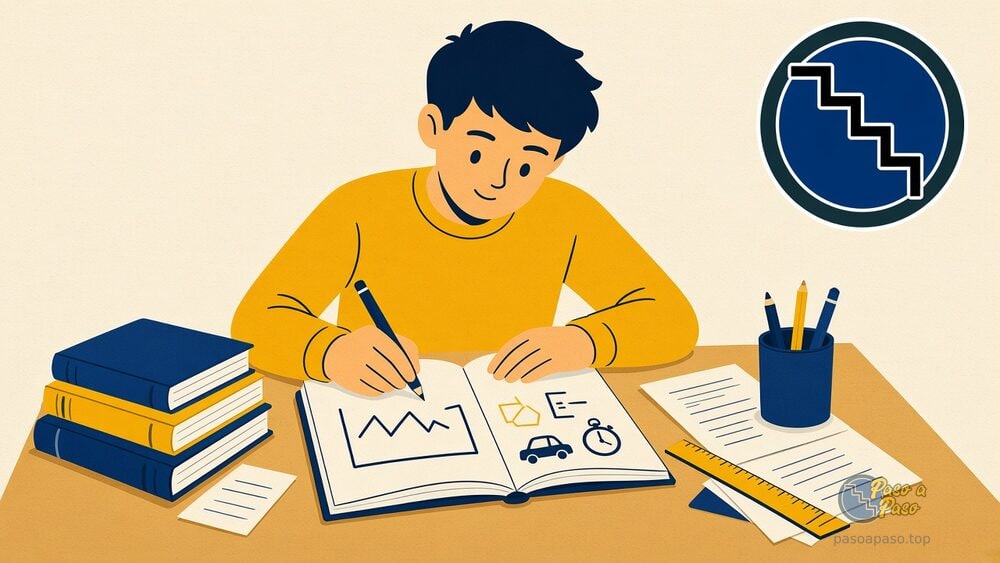 Estudiante resolviendo problemas de velocidad en su cuaderno